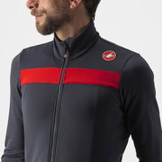 Castelli - tricou maneca lunga 14-20 gr C - Puro 3 FZ - antracit | rosu