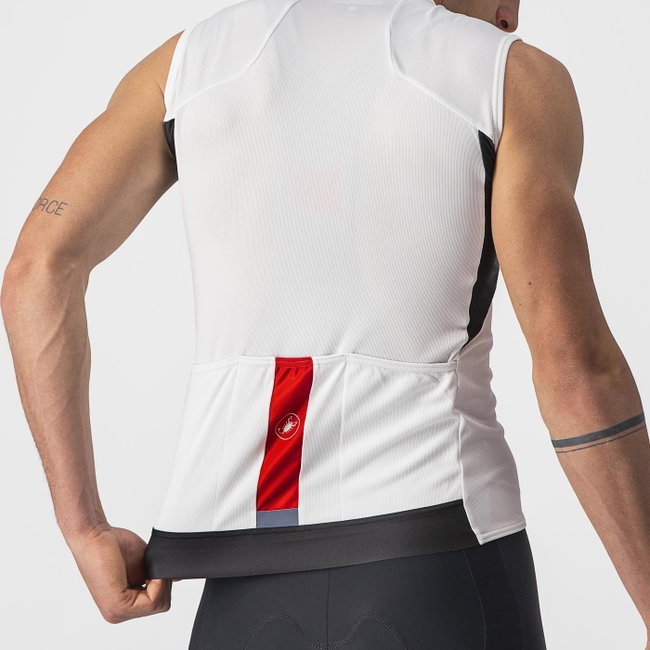 Tricou fara maneci Castelli Entrata VI SL Alb M