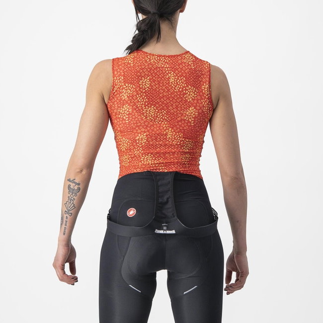 Bluza de corp fara maneci Castelli Pro Mesh 4 W SL de dama Portocaliu S