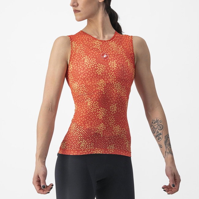Bluza de corp fara maneci Castelli Pro Mesh 4 W SL de dama Portocaliu S