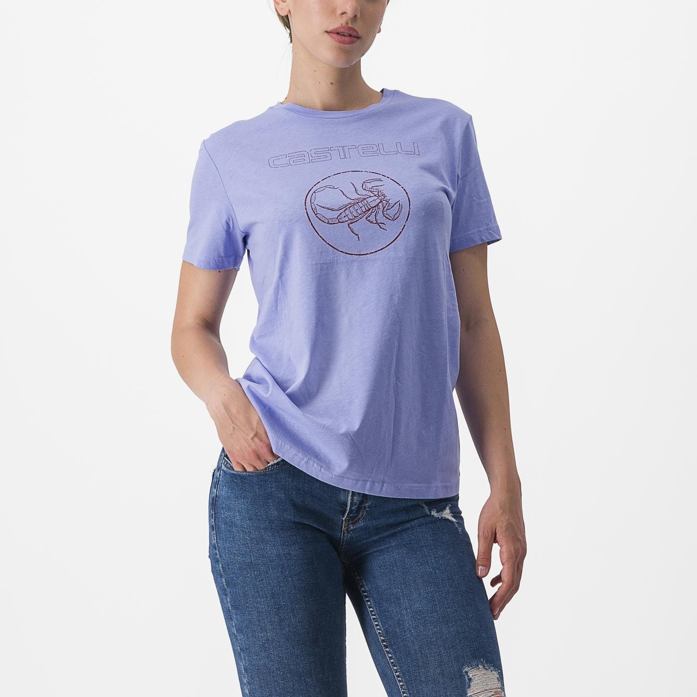 Bicycle Jerseys Tricou casual Castelli Pedalare Tee de dama Violet M
