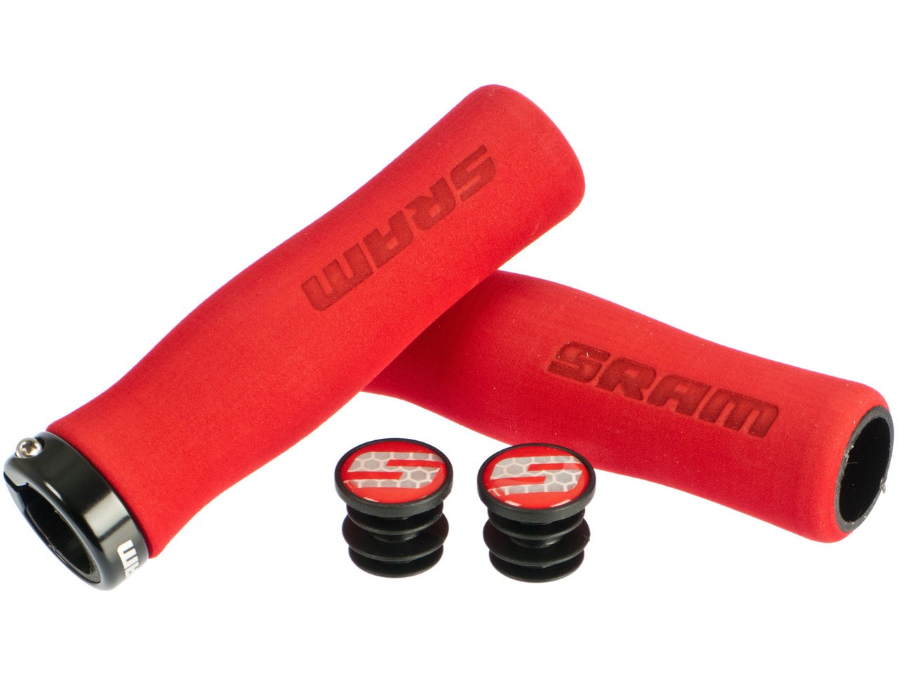 SRAM Mansoane Sram Locking Grips Foam 129 Red/Black