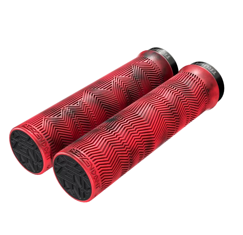 Bicycle Handlebar Grips & Decor Mansoane Truvativ Locking Grips Descendant Red/Black Marbled