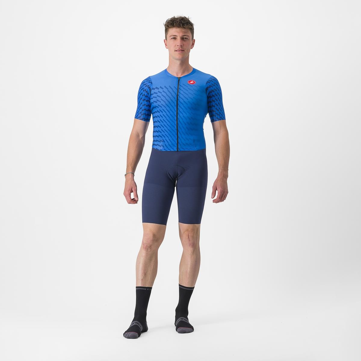 Sporting Goods Costum de triatlon cu maneca scurta Castelli PR 2 Speed Albastru/Bleumarin S