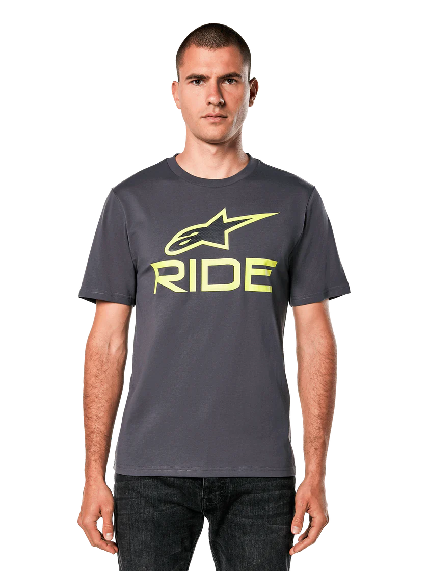 Bicycle Jerseys Tricou Alpinestars Ride 4.0 CSF Tee Charcoal/Lime/Black