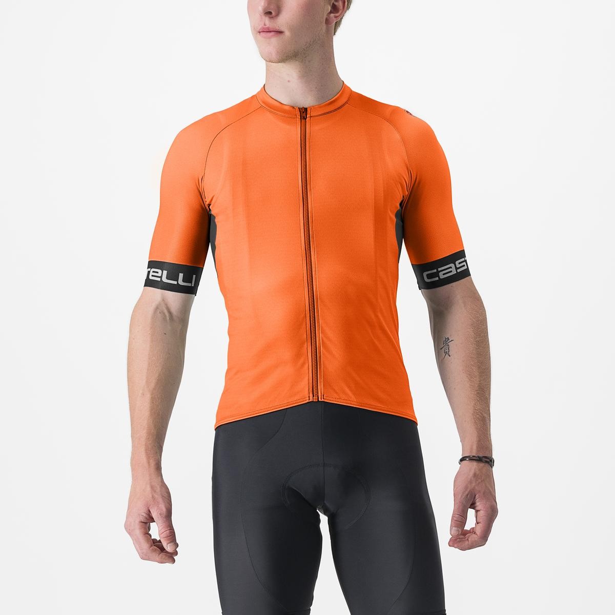 Bicycle Jerseys Tricou cu maneca scurta Castelli Entrata VI Portocaliu/Antracit