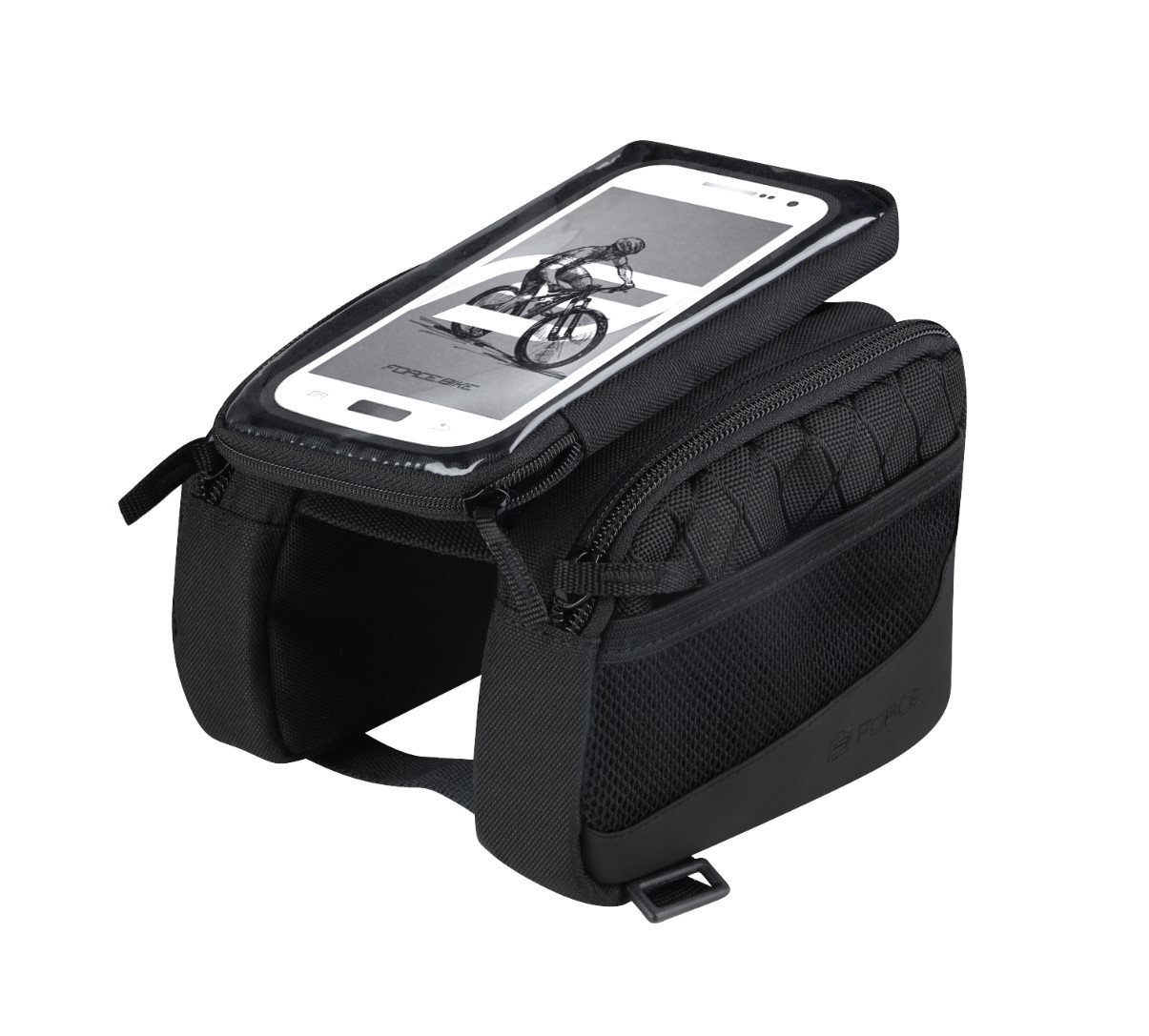 Bicycle Bags & Panniers Borseta Cadru Force Dual pentru smartphone Neagra