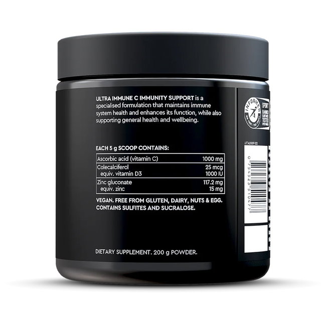 Pillar Performance - supliment alimentar sistem imunitar Ultra Imune C Immunity support powder (New formula), aroma fructe tropicale - borcan pudra 200g