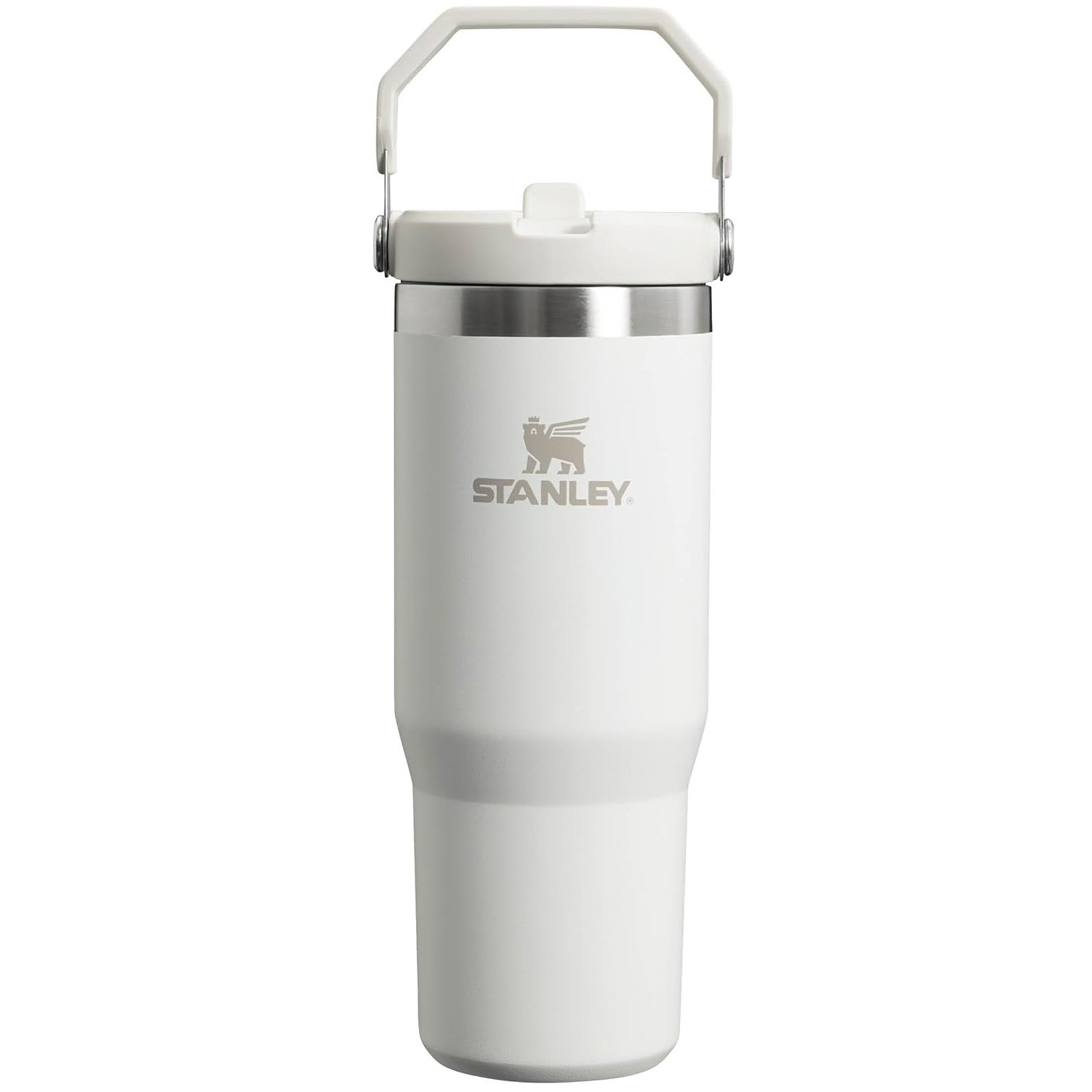 Stanley - termos tip sticla cu pai - Flip Straw Tumbler - alb
