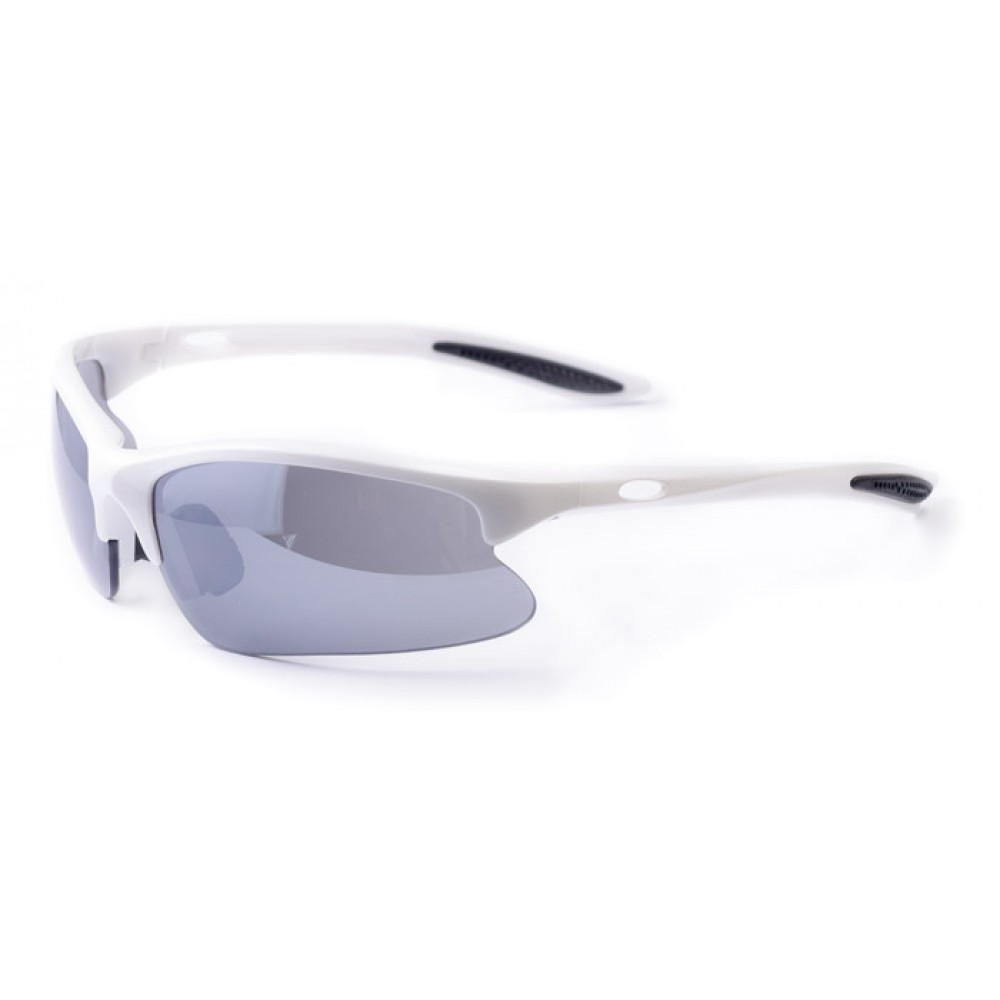 Sunglasses Bikefun - ochelari de soare Vector - rama alba #2 lentile fumurii, flash mirror C3