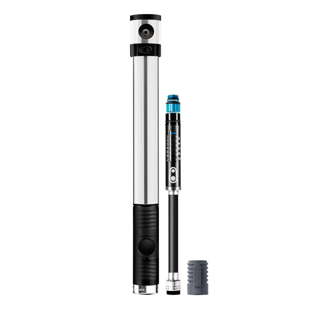 Crank Brothers Crank Brothers - pompa mini pentru bicicleta Klic Hv Gauge cu adaptor CO2 - gri negru