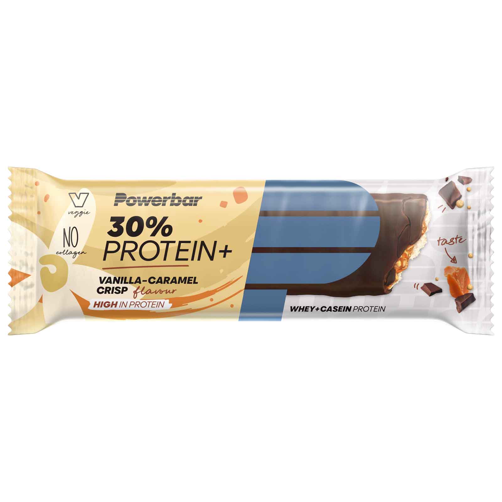 Powerbar Powerbar - baton proteic Protein+ 30%, aroma vanilie Caramel bucatele crocante Crisp - 55g