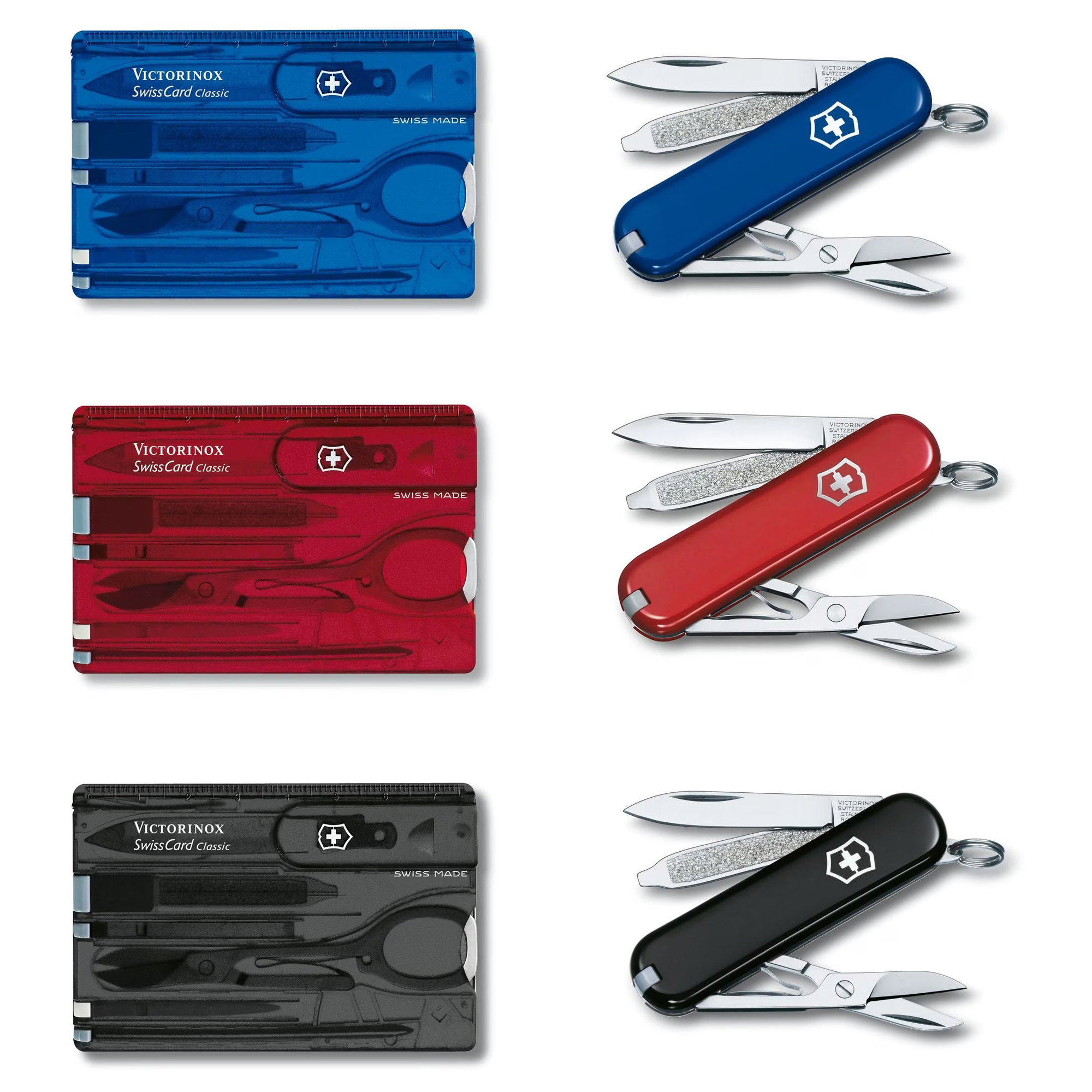 Victorinox - set accesorii swiss card Classic, 10 functii - rosu