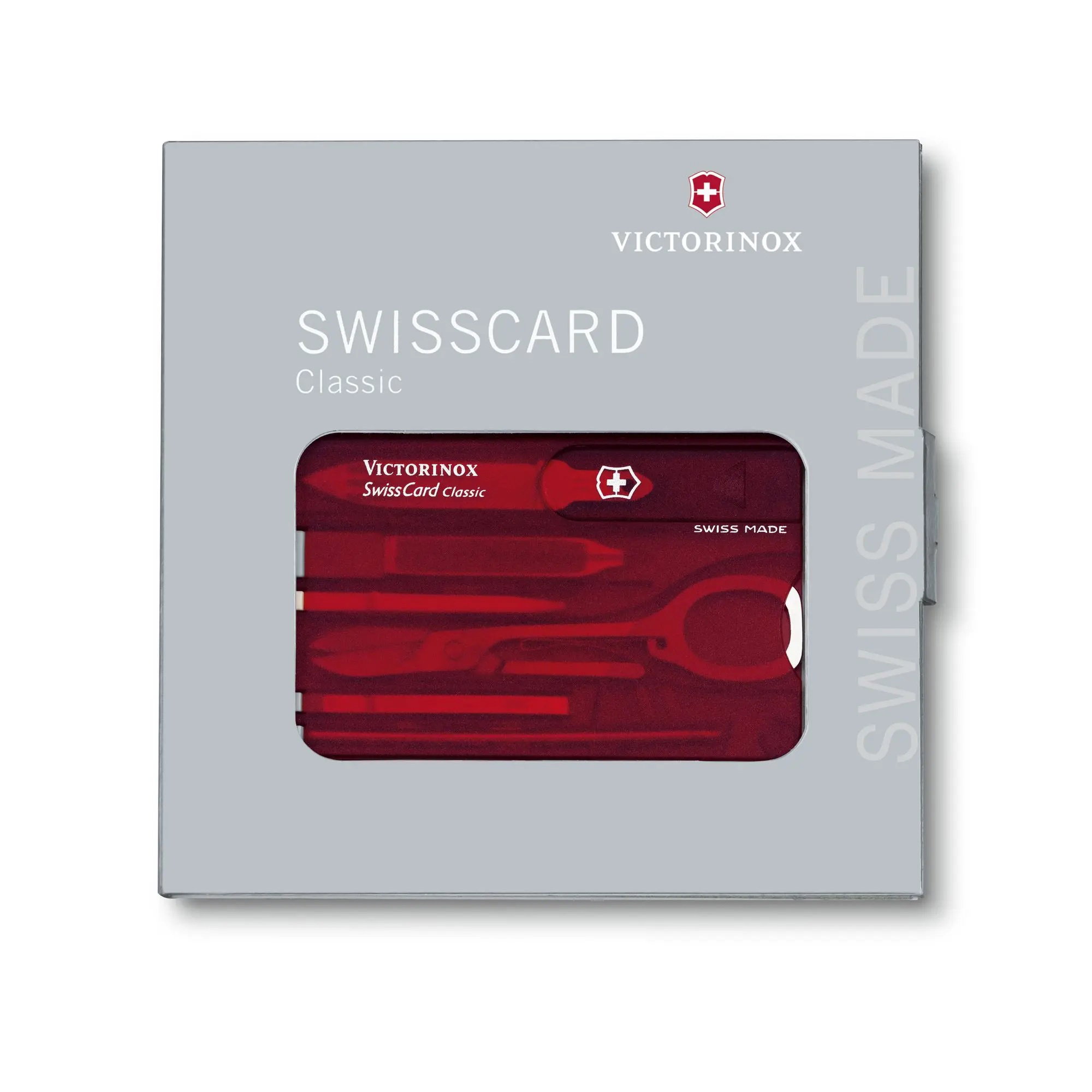 Victorinox - set accesorii swiss card Classic, 10 functii - rosu