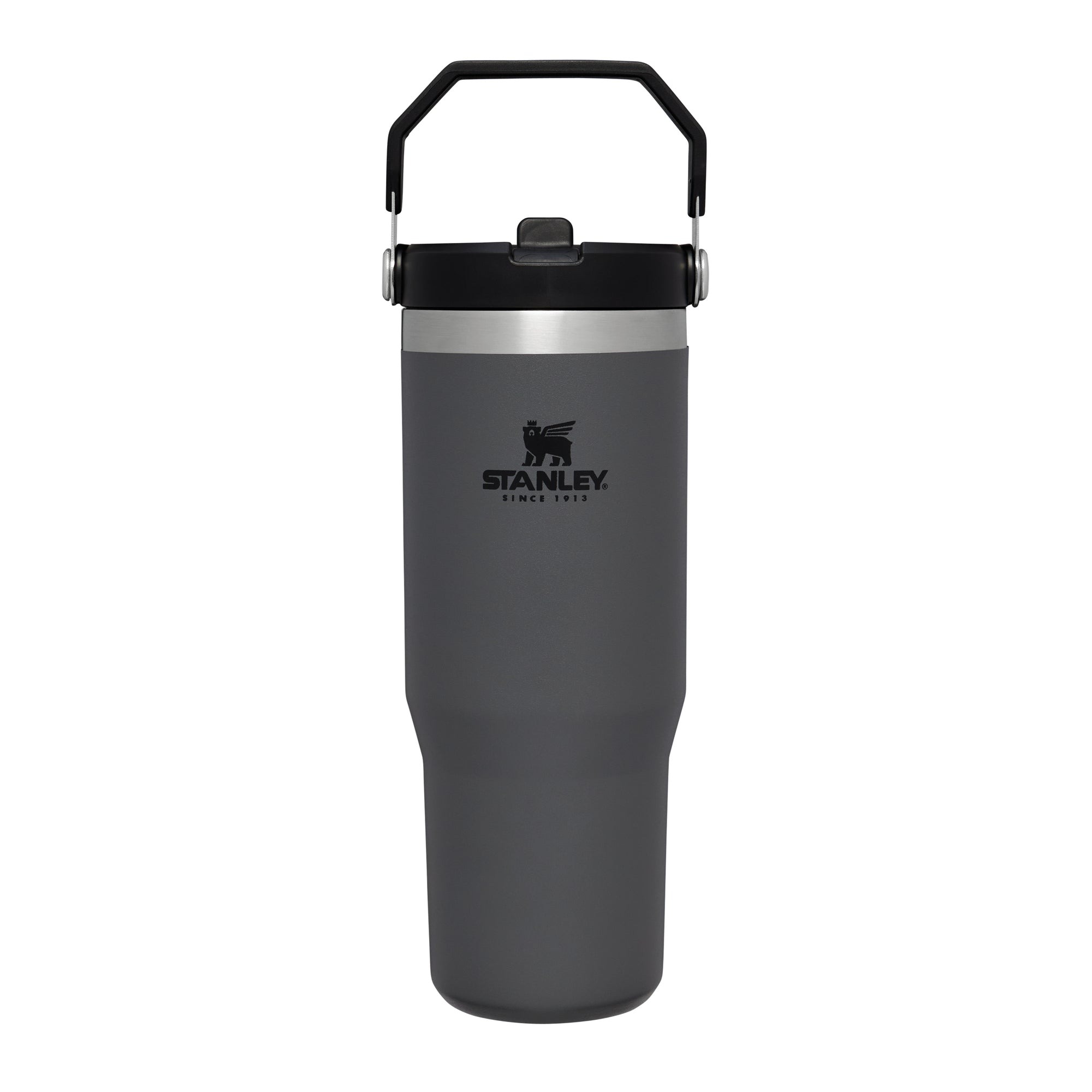 Stanley Stanley - termos tip sticla cu pai - Flip Straw Tumbler - Charcoal - 890 ml