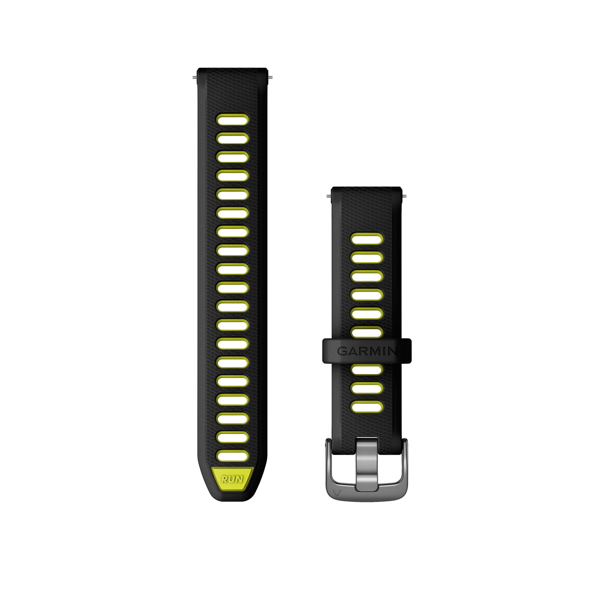 Watch Bands Garmin Quick Release 18 - curea silicon - negru-galben fluo