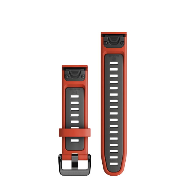 Garmin QuickFit 20 - curea silicon - rosu Flame|gri Graphite