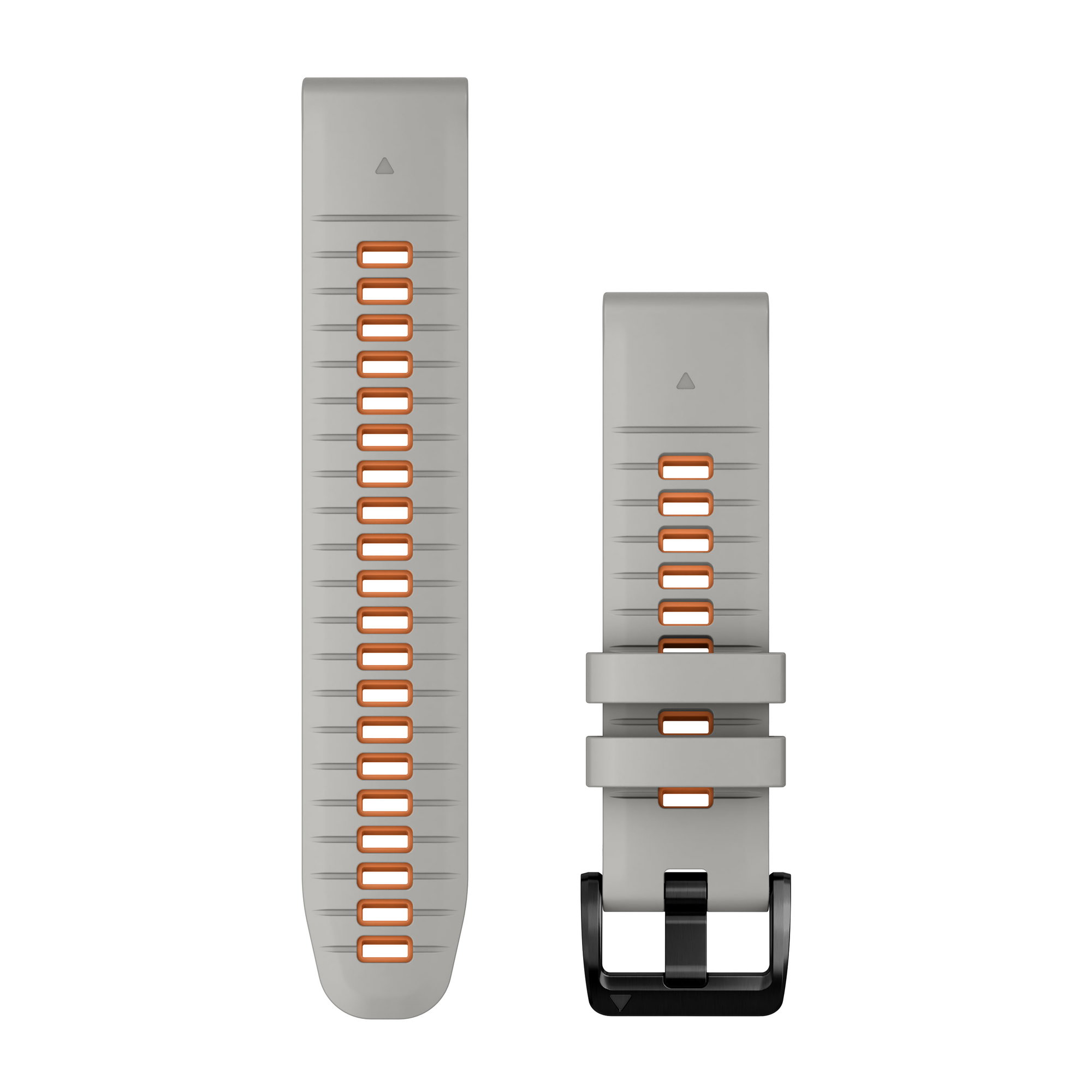 Watch Bands Garmin QuickFit 22 - curea silicon - gri Fog|portocaliu Ember