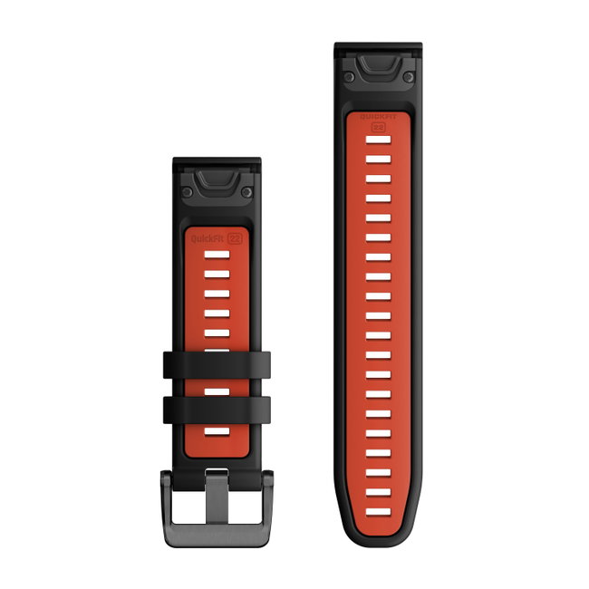 Garmin QuickFit 22 - curea silicon - negru-rosu