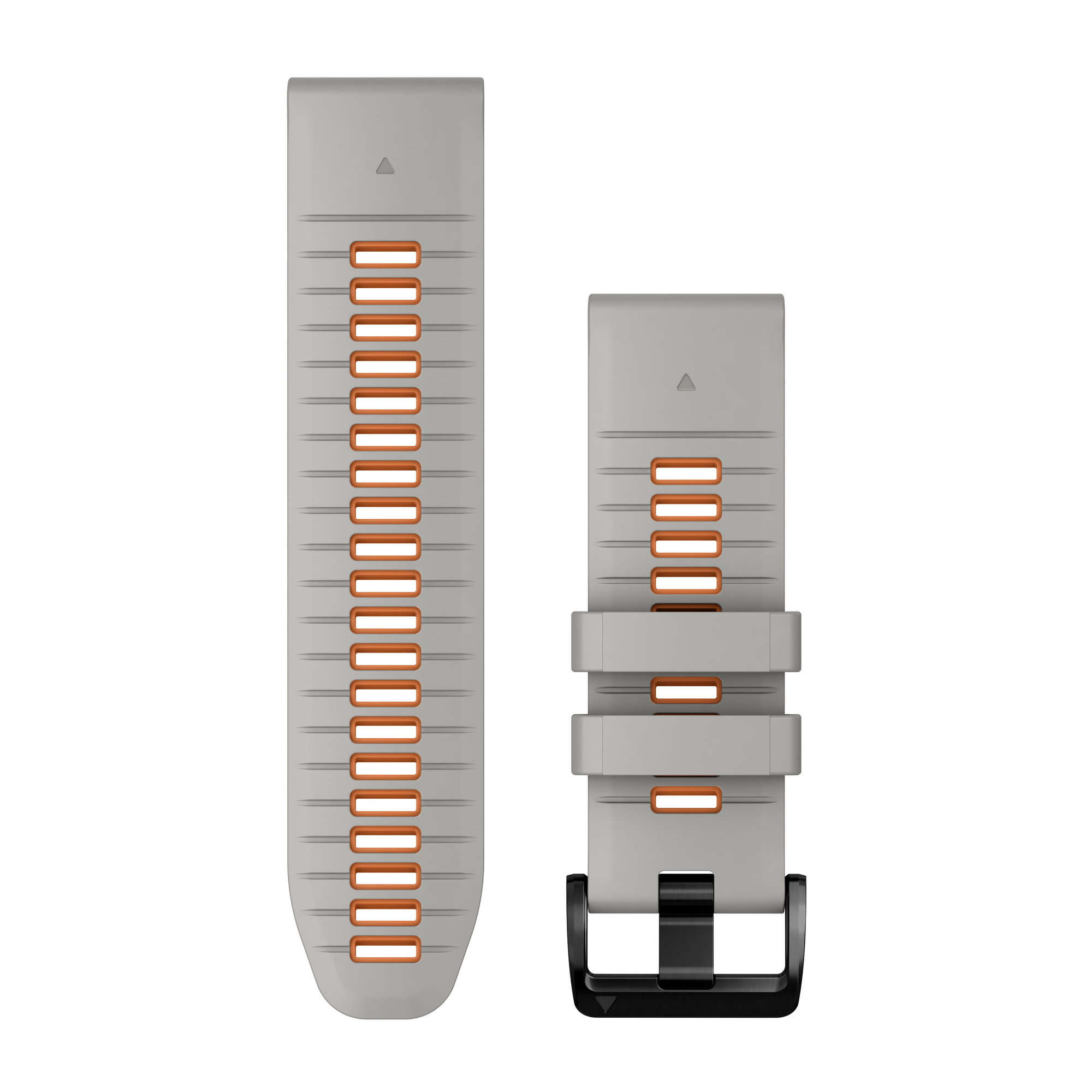 Watch Bands Garmin QuickFit 26 - curea silicon - gri Fog | portocaliu Ember
