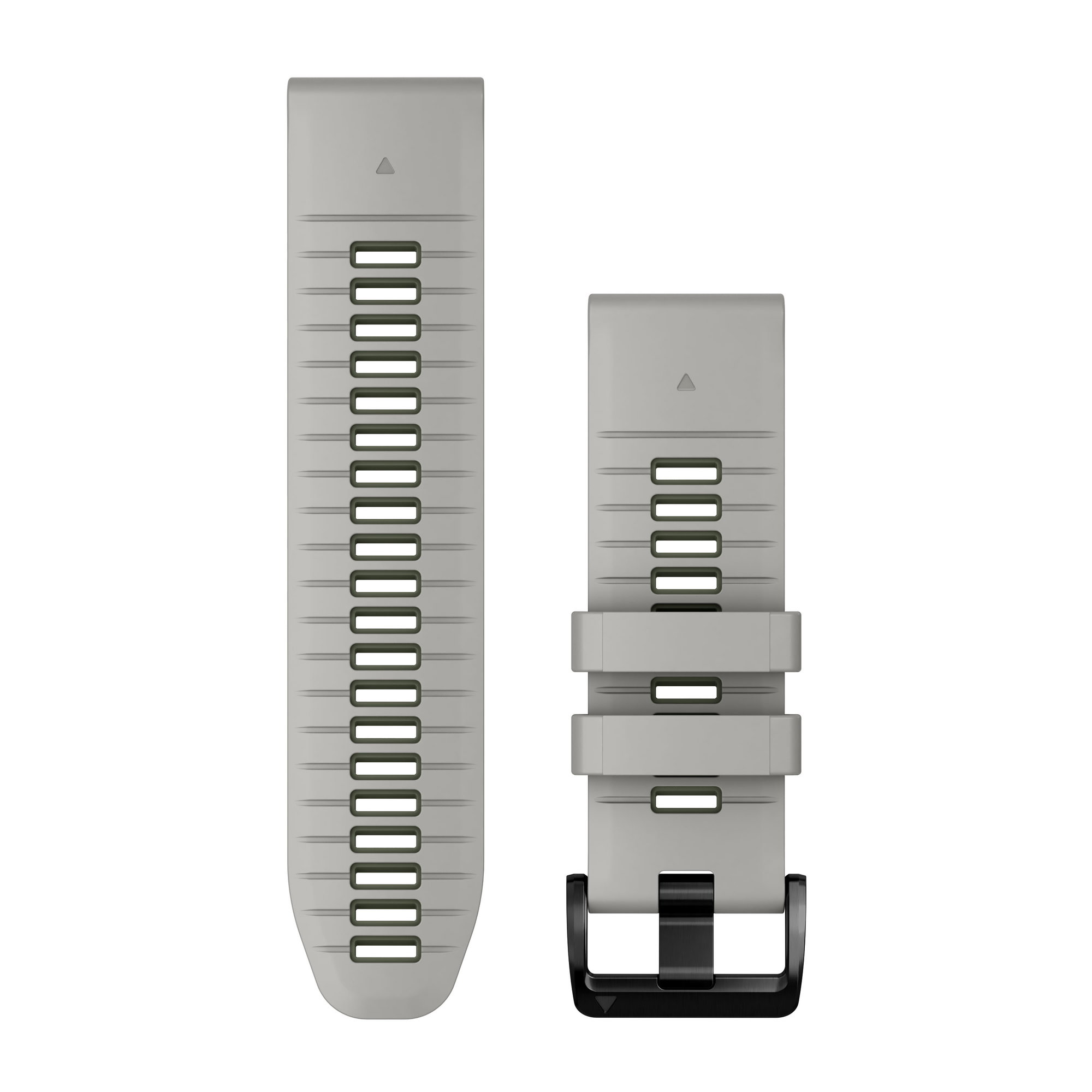 Watch Bands Garmin QuickFit 26 - curea silicon - gri Fog | verde Moss