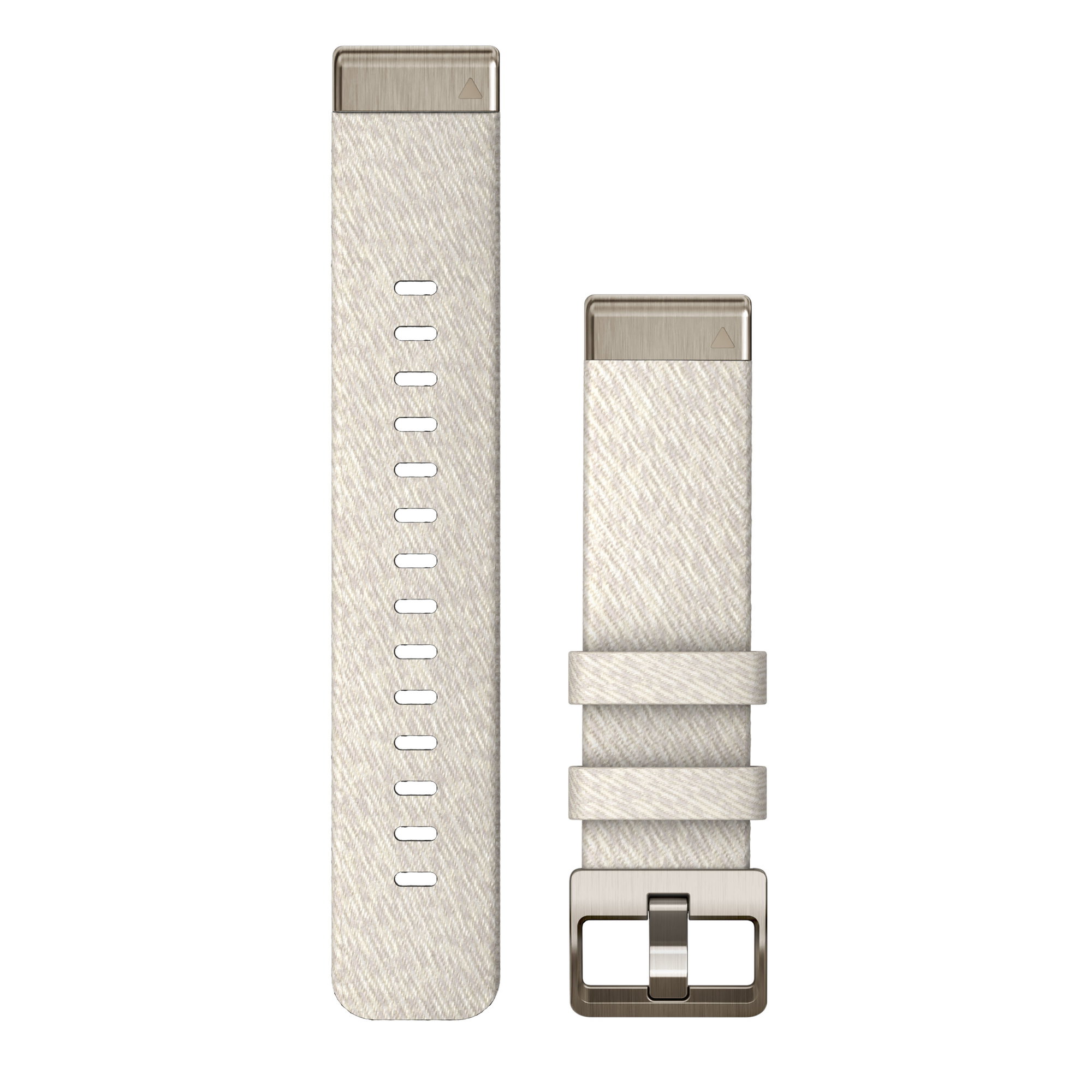 Watch Bands Garmin curea nailon - QuickFit 20 - Nailon Cream Heathered cu componente Soft Gold