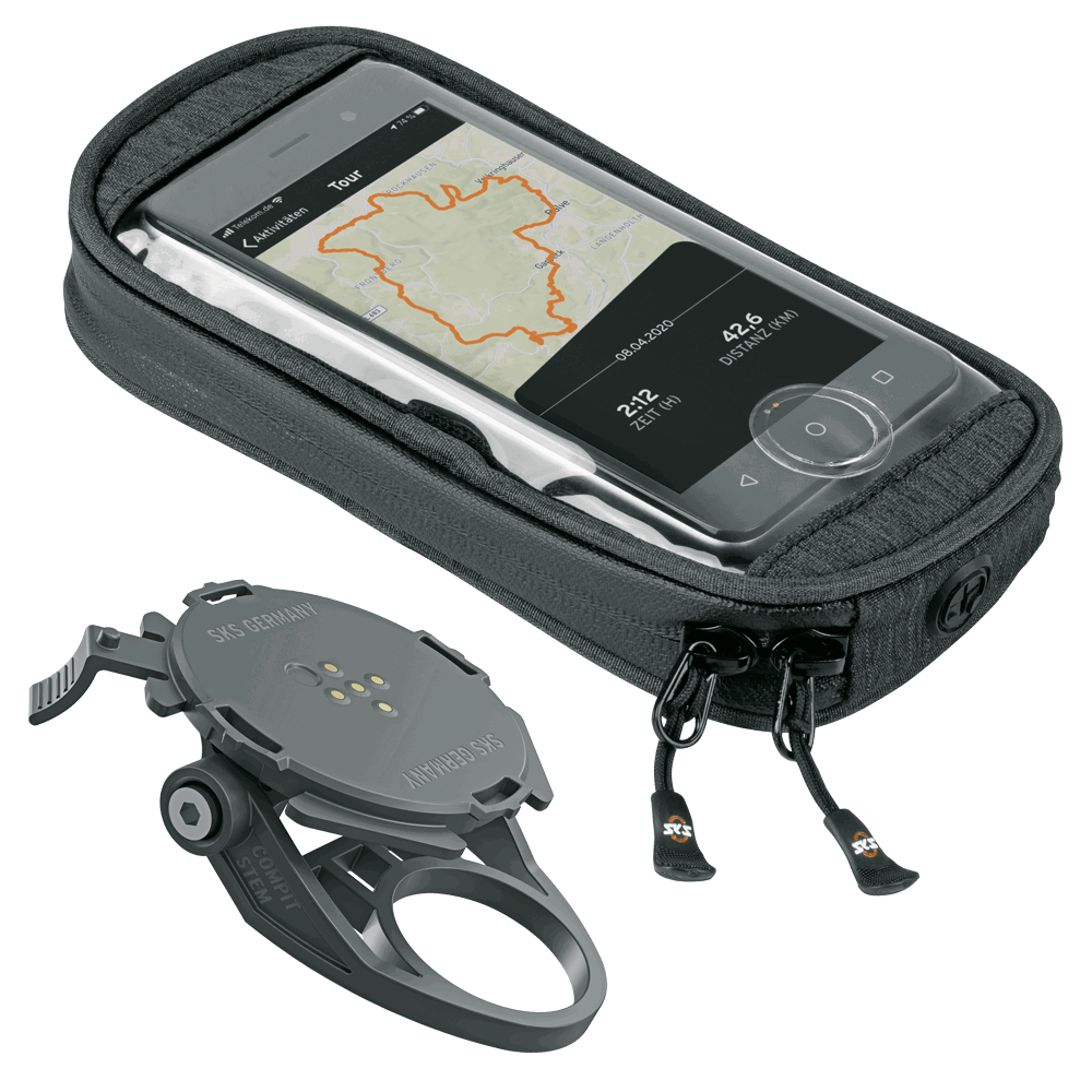 SKS Germany Suport telefon SKS Compit cu prindere pe pipa + Gentuta telefon SKS SmartBag