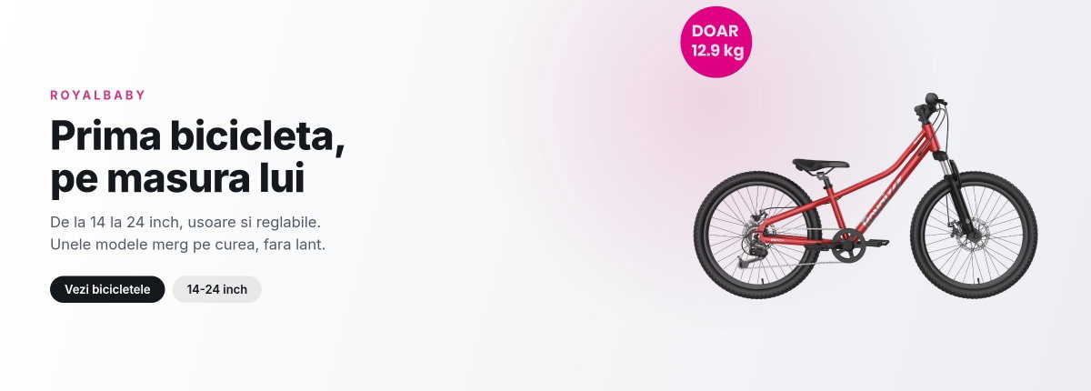 Bicicleta de copii RoyalBaby, usoara si reglabila