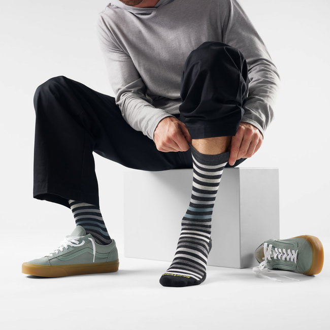 Șosete Merino Smartwool Everyday Spruce Street - negru/alb | Crew | Relaxed Fit