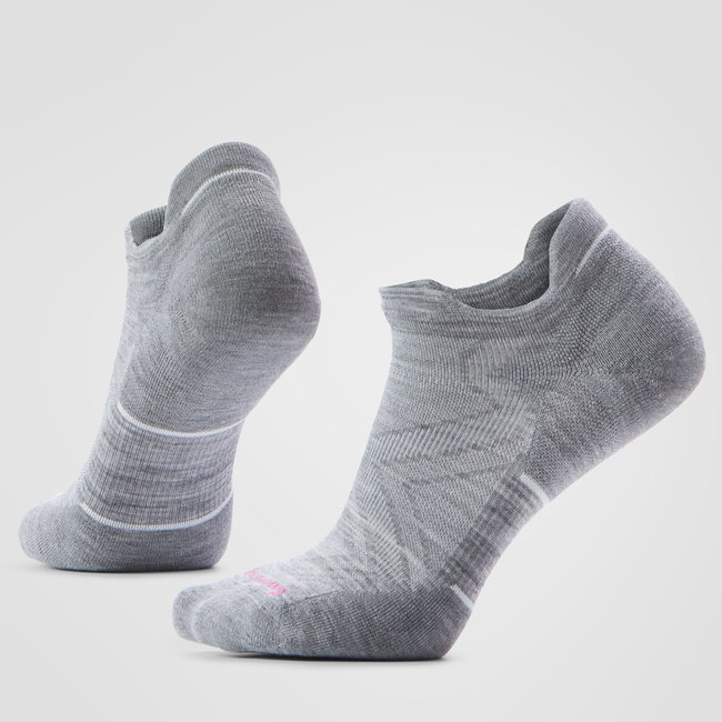 Șosete Merino alergare Smartwool Run - gri deschis/alb | Low Ankle | Targeted Cushion