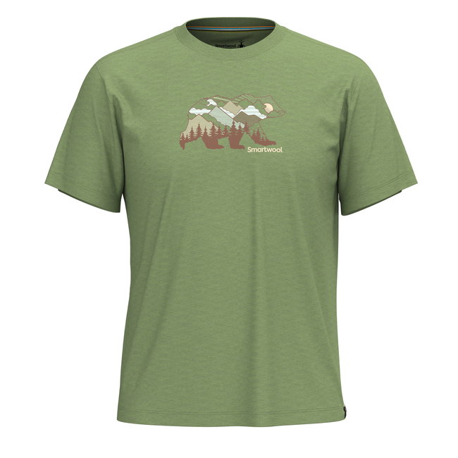 Smartwool - tricou merino - Bear View Short Sleeve Graphic Tee - Verde