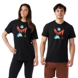Smartwool - tricou merino - Night Camp Short Sleeve Graphic Tee - Negru