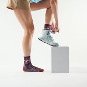 Șosete Merino hiking Smartwool Hike Retro Floral - mov Purple Iris | Crew | Light Cushion