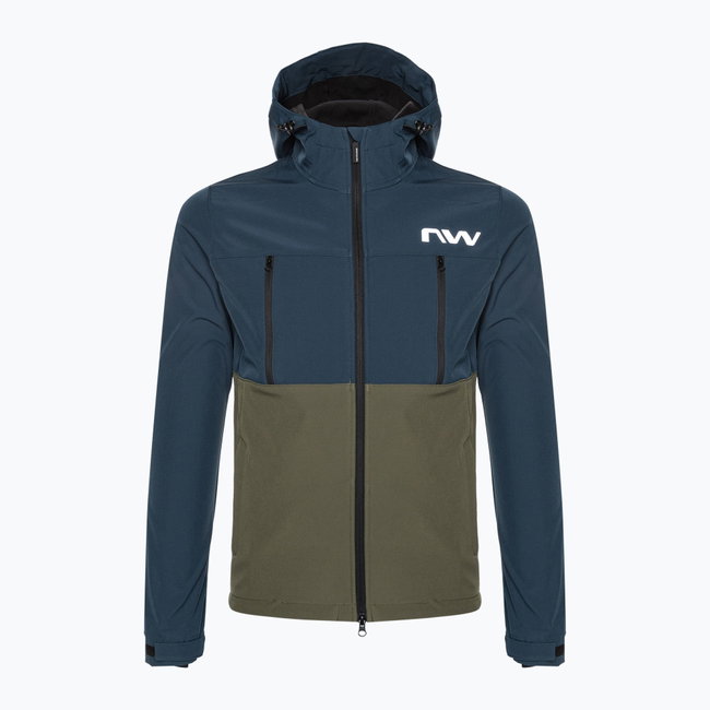 Northwave - jachetă ciclism iarnă pentru bărbați All Mountain Easy Out Softshell - negru verde închis pădure