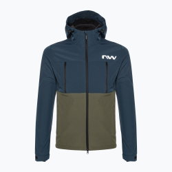 Northwave - jachetă ciclism iarnă pentru bărbați All Mountain Easy Out Softshell - negru verde închis pădure