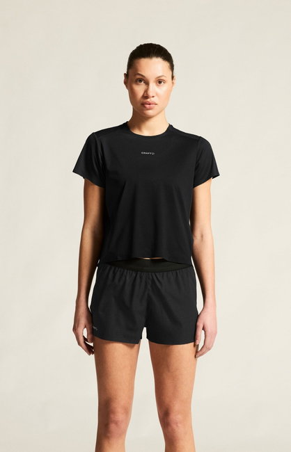 Tricou alergare Craft Hypervent Tee W - negru | ventilație perforată