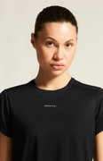 Tricou alergare Craft Hypervent Tee W - negru | ventilație perforată