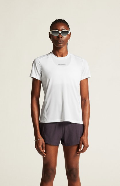 Tricou alergare Craft ADV Essence SS Tee 2 - alb | poliester reciclat