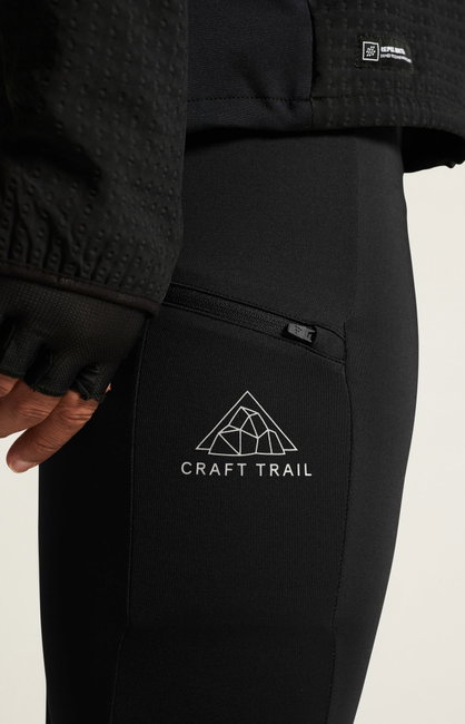 Colanți trail Craft Pro Trail Tights 2 - negru | poliamidă reciclată