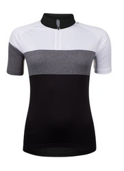Bluza ciclism Force View Lady maneci scurte negru/alb/gri