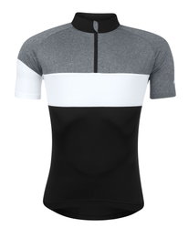 Bluza ciclism Force View maneci scurte negru/gri/alb