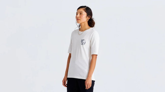 Tricou Ciclism SPECIALIZED/FJALLRAVEN Women's Cotton Pocket (S/S) - Eggshell