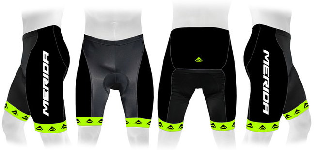 Pantaloni Merida 376 scurt verde/negru fără bretele