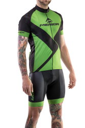 Tricou ciclism Merida Rhombe Design scurt verde negru fermoar lung 740122-435