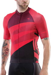 Tricou ciclism Merida Cx Design scurt 422 S Roșu/Negru fermoar lung - 15512T0422
