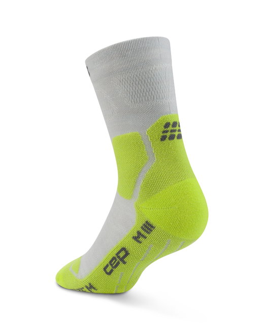 Șosete compresie hiking CEP Hiking Light Cushion Mid Cut - gri/verde lime