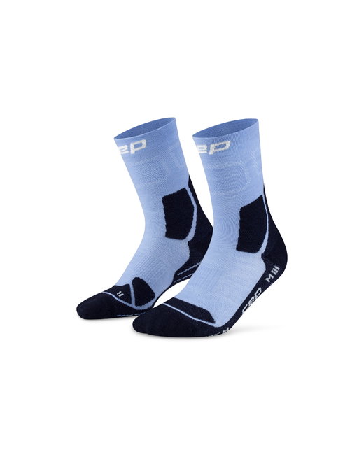Șosete compresie hiking CEP Hiking Light Cushion Mid Cut - albastru deschis/bleumarin