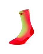 Șosete compresie CEP Run Edition Gradient 5.0 Mid Cut W - roșu/verde lime