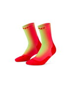 Șosete compresie CEP Run Edition Gradient 5.0 Mid Cut W - roșu/verde lime