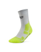 Șosete compresie CEP Hiking Mid Cushion - gri/verde acid | drumeții